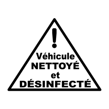VEHICULE NETTOYE ET DESINFECTE